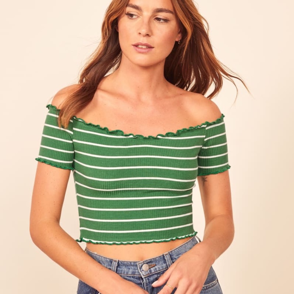 NWT Reformation Willet top, green